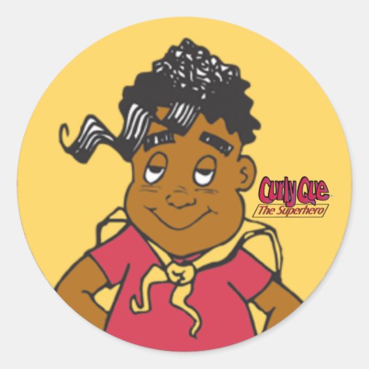 Curly Que Runder Aufkleber (Vorderseite)