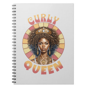 Curly Queen Afroamerikanerin retravy Notizblock