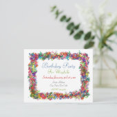 Curly Ribbon Geburtstagsparty Einladung (Stehend Vorderseite)