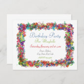 Curly Ribbon Geburtstagsparty Einladung (Vorne/Hinten)
