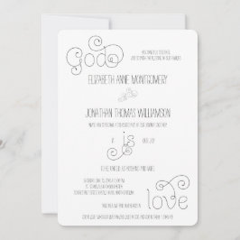 Curly Script God is Liebe Christlich Wedding Einladung