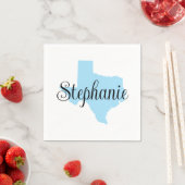 Curly Script Name Baby Blue Texas Serviette (Beispiel)