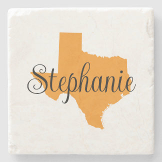 Curly Script Name Orange Texas Steinuntersetzer