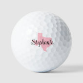 Curly Script Name Pink Texas Golfball (Vorderseite)