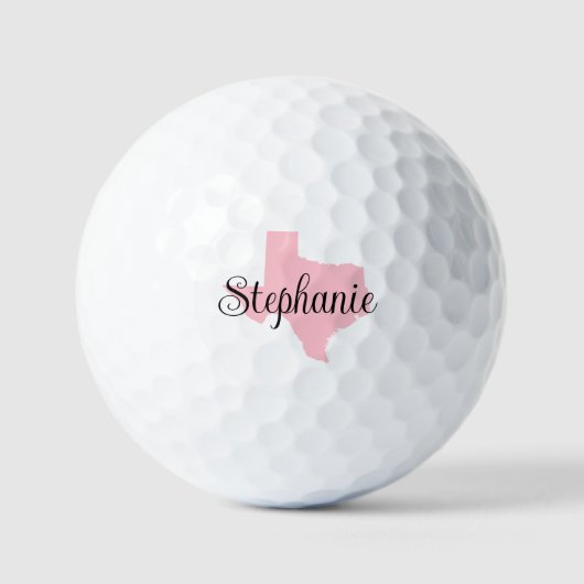Curly Script Name Pink Texas Golfball (Vorderseite)