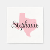 Curly Script Name Pink Texas Serviette (Vorderseite)