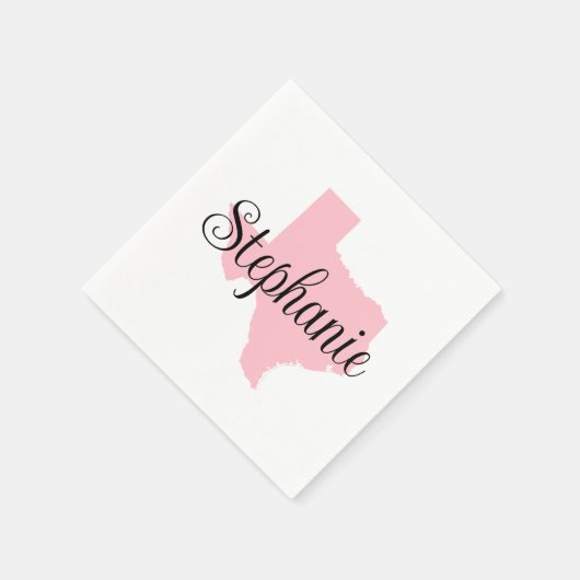 Curly Script Name Pink Texas Serviette (Ecke)