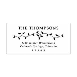 Curly String Lights Weihnachts-Rücksendeadresse Gummistempel