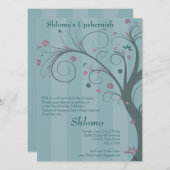 Curly Tree - blaue Einladung (Vorne/Hinten)