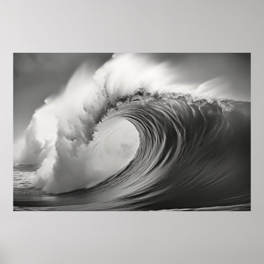 Curly Wave Ocean Force Nature Seascape Poster (Vorne)
