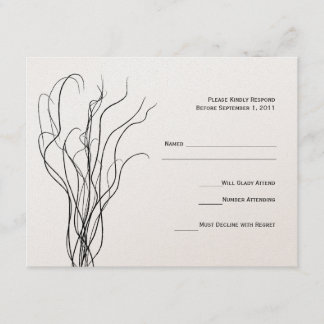 Curly Willow Wedding RSVP Response Card Karte