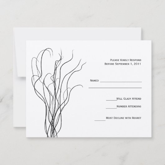 Curly Willow Wedding RSVP Response Card Karte (Vorderseite)