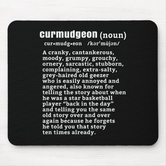 Curmudgeon (Bysketbyll-Version) Spaß Senior Citize Mousepad (Vorne)
