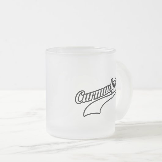 Curmudgeon Frosted Glass Coffee Mug Mattglastasse (VorderseiteRechts)
