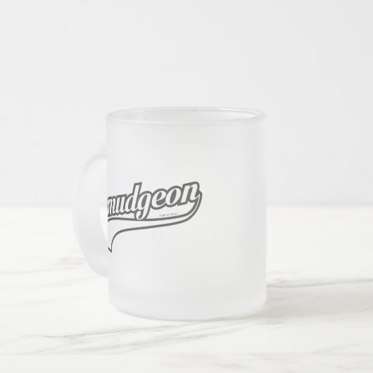 Curmudgeon Frosted Glass Coffee Mug Mattglastasse (Vorderseite Links)