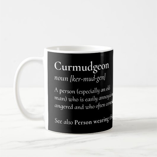 Curmudgeon für die Grumpie, Grouchy, Vater oder Va Kaffeetasse (Links)