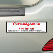 Curmudgeon in Training Antisoziale Tendenzen Autoaufkleber (Auf Auto)
