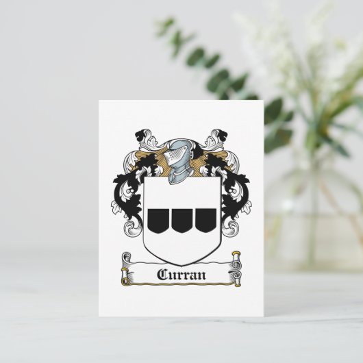Curran-Familienwappen Postkarte (Stehend Vorderseite)