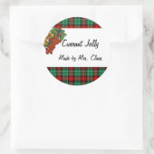 Currants Green Red Kariert Custom Holiday Rezept L Runder Aufkleber (Tasche)