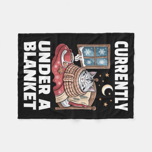 Currently Under A Blanket Cat Cute Lazy Cat Lover Fleecedecke (Vorderseite (Horizontal))
