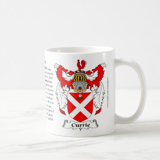 Currie Familien-Wappen Kaffeetasse (Rechts)