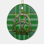Currie Tartan und keltischer Dreiheits-Knoten Keramikornament (Links)