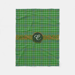 Currie Tartan und Monogramm Fleecedecke