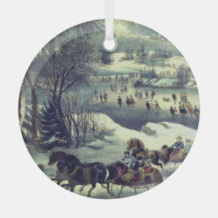 Currier & Ives' Central Park im Winter Ornament Aus Glas