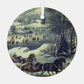 Currier & Ives' Central Park im Winter Ornament Aus Glas (Rückseite)