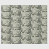 Currier & Ives des Schneesturms Geschenkpapier (Flach)