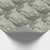 Currier & Ives des Schneesturms Geschenkpapier (Ecke)