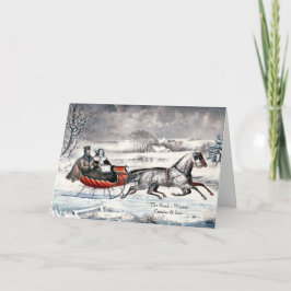 Currier & Ives - Grußkarte - The Road, Winter Feiertagskarte