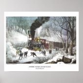 Currier & Ives Lithograph: Amerikanische Eisenbahn Poster (Vorne)