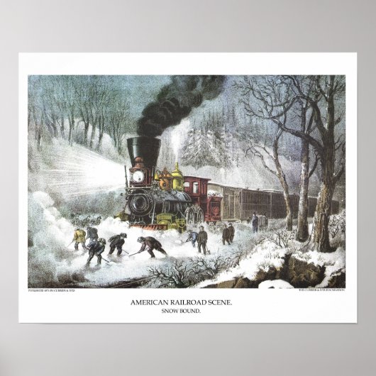 Currier & Ives Lithograph: Amerikanische Eisenbahn Poster (Vorne)