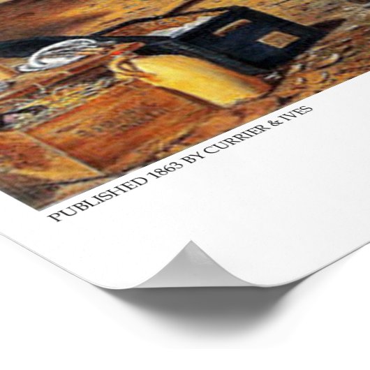 Currier & Ives Lithograph: Camping im Wald Poster (Ecke)