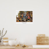 Currier & Ives Lithograph: Camping im Wald Poster (Küche)