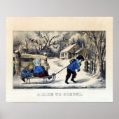 Currier & Ives Lithograph: Eine Reise zur Schule Poster (Vorne)