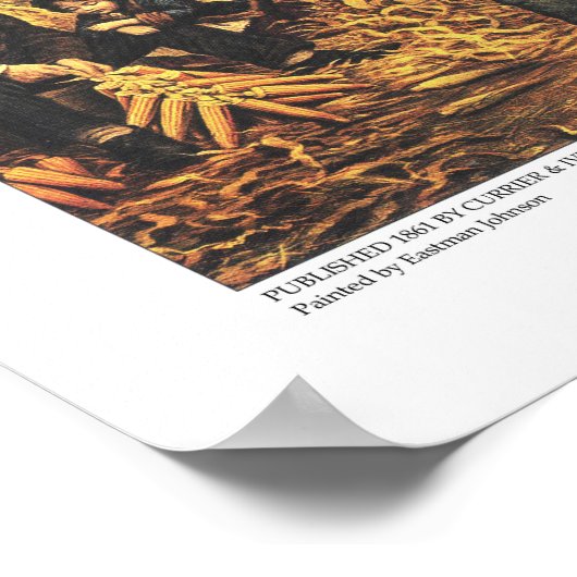 Currier & Ives Lithograph: HUSKING Poster (Ecke)