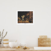 Currier & Ives Lithograph: HUSKING Poster (Küche)