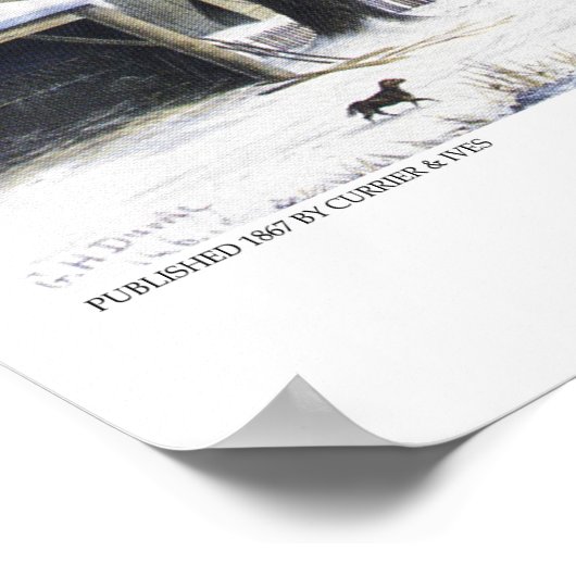 Currier & Ives Lithograph: Zuhause to Erntedank Poster (Ecke)