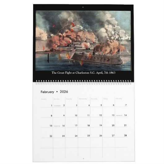 Currier & Ives Naval Battles Kalender (Feb 2026)