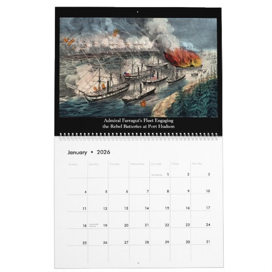 Currier & Ives Naval Battles Kalender (Jan 2026)
