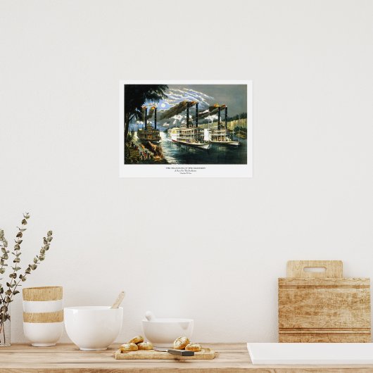 Currier & Ives - Poster - Champions Mississippi (Küche)