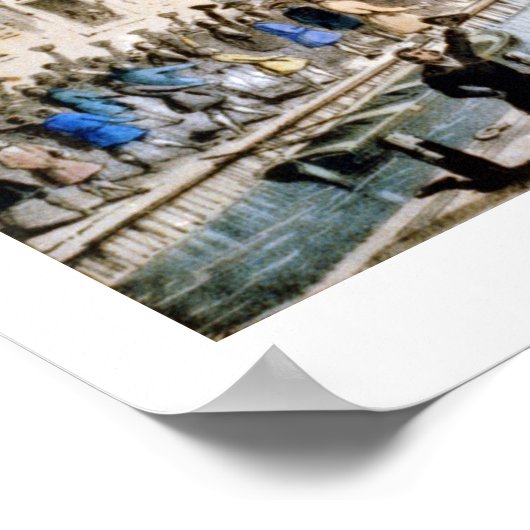 Currier & Ives - Poster - The Boston Tee Party (Ecke)