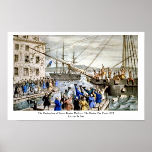 Currier & Ives - Poster - The Boston Tee Party