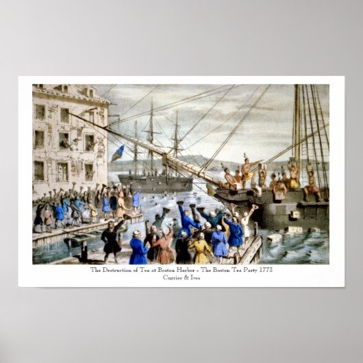 Currier & Ives - Poster - The Boston Tee Party (Vorne)