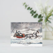 Currier & Ives - Postkarte - DIE STRASSE - WINTER (Stehend Vorderseite)