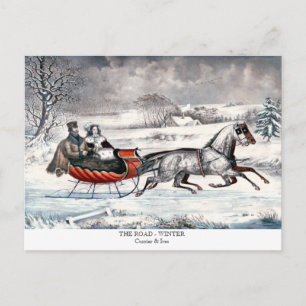 Currier & Ives - Postkarte - DIE STRASSE - WINTER