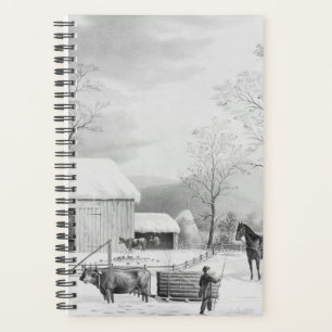 Currier Ives Winter Farm Szene Planer