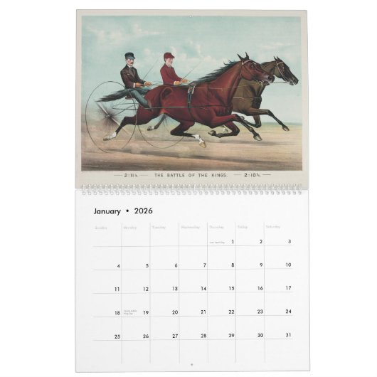 Currier u. Ives Huf-Pferderennen-Kalender Kalender (Jan 2026)